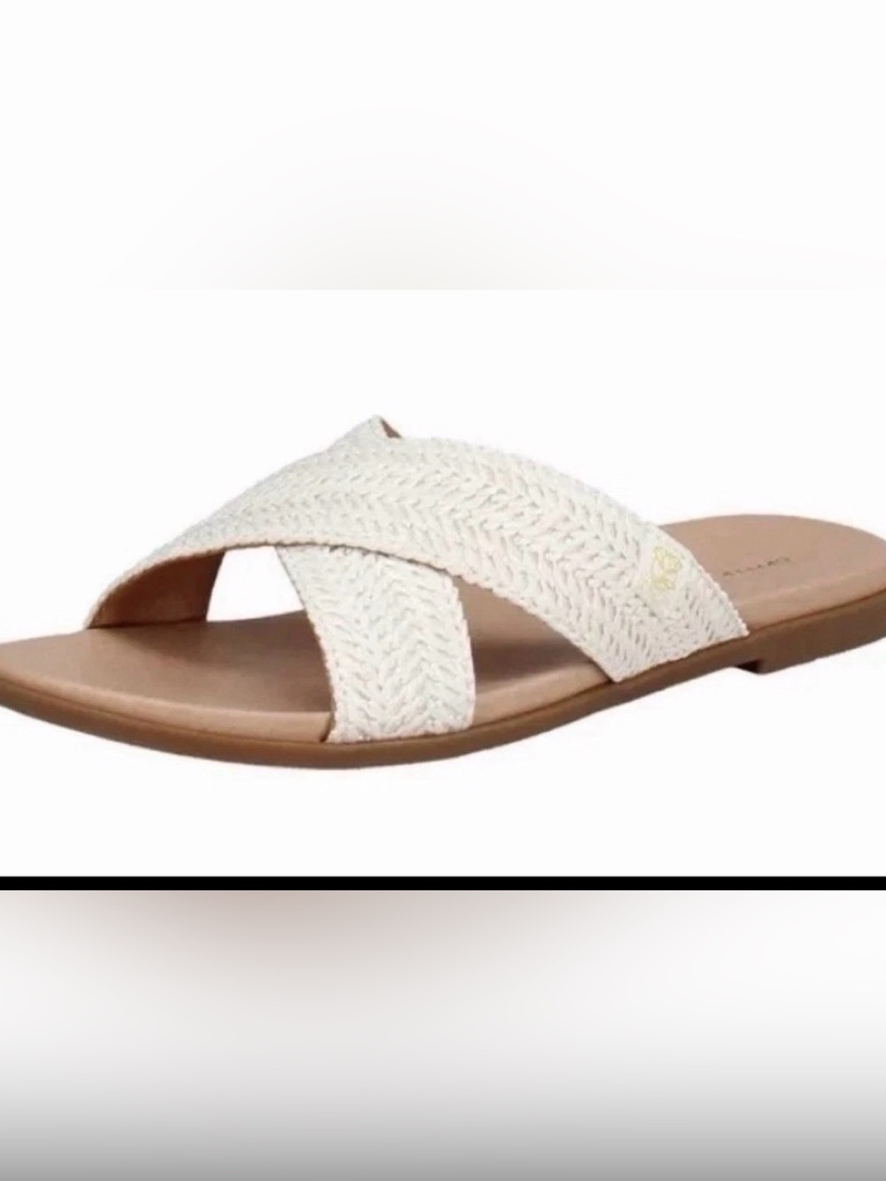 Draper James Women’s Alex Slide Sandals White Leather Size 7 M US